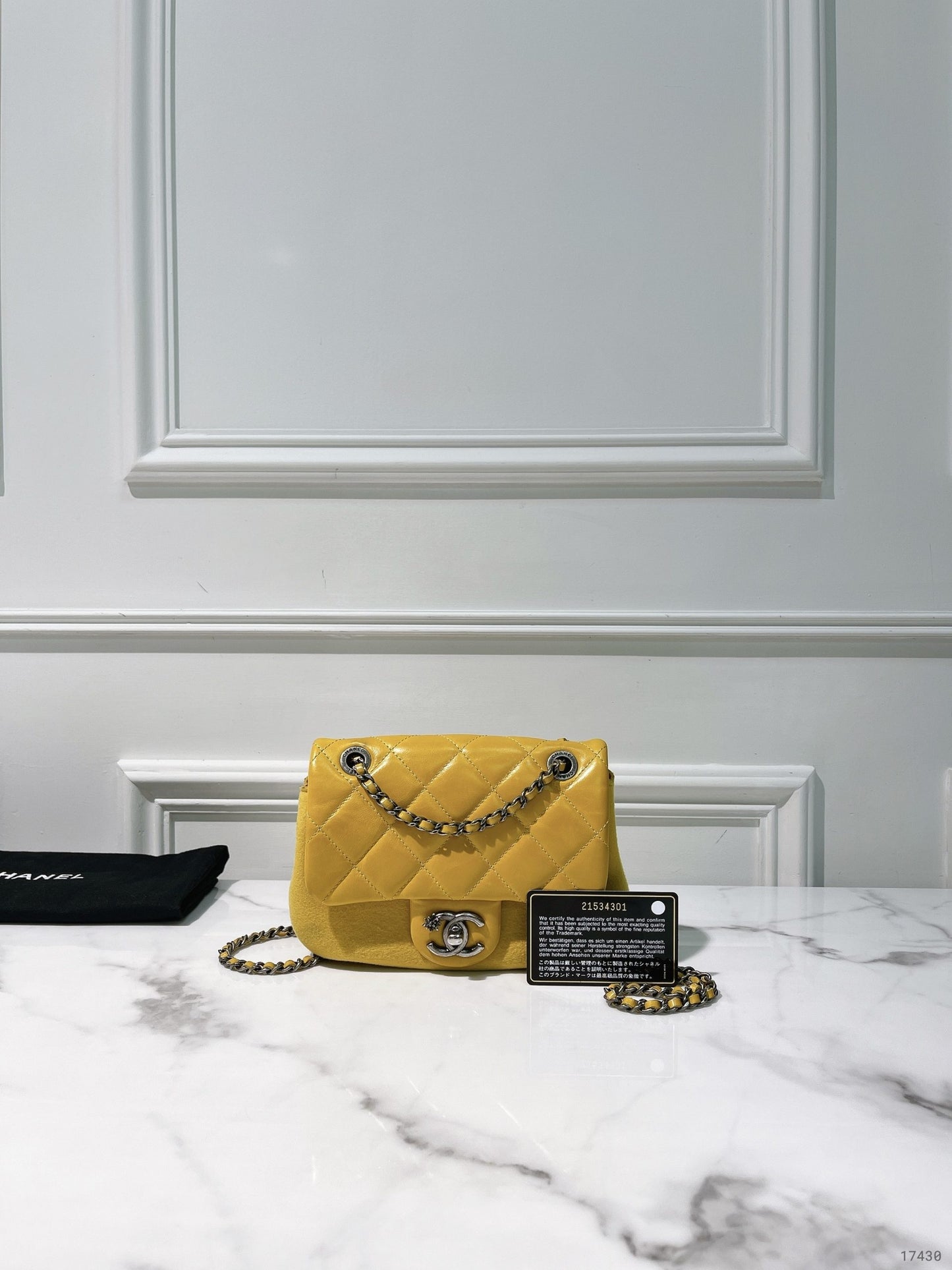 CHANEL MINI SQUARE FLAP BAG, Yellow