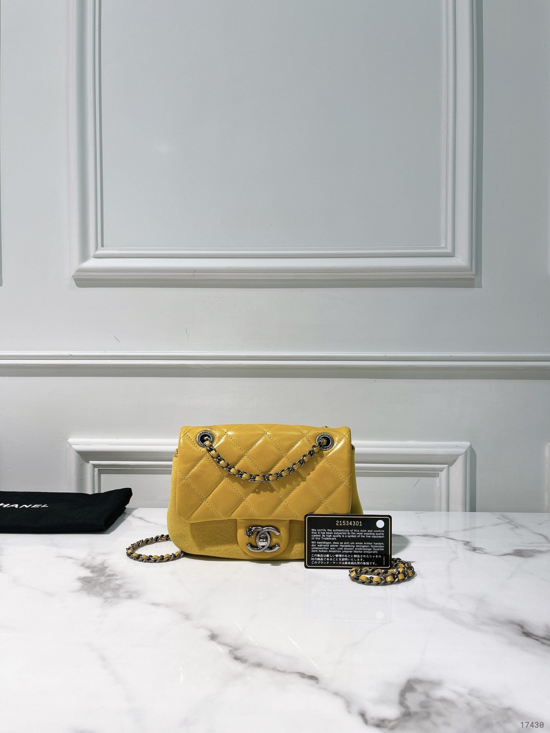 CHANEL MINI SQUARE FLAP BAG, Yellow