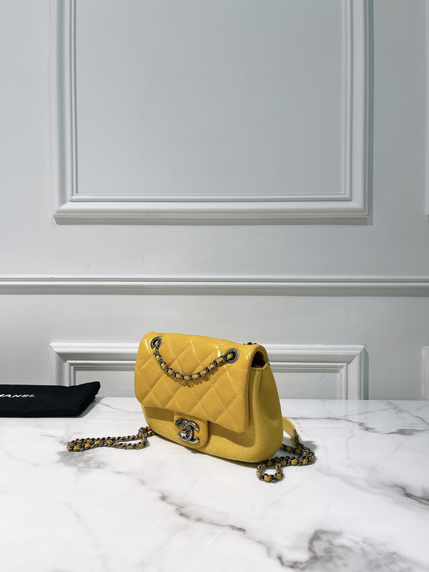 CHANEL MINI SQUARE FLAP BAG, Yellow