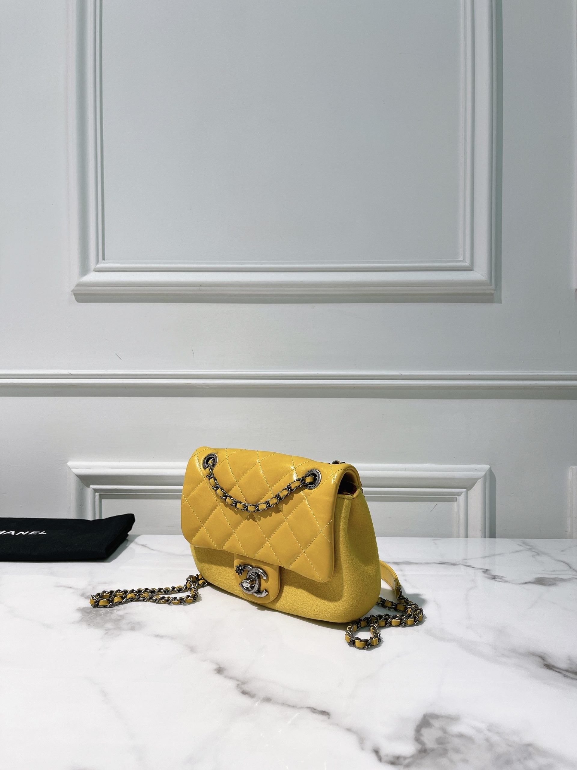 CHANEL MINI SQUARE FLAP BAG, Yellow
