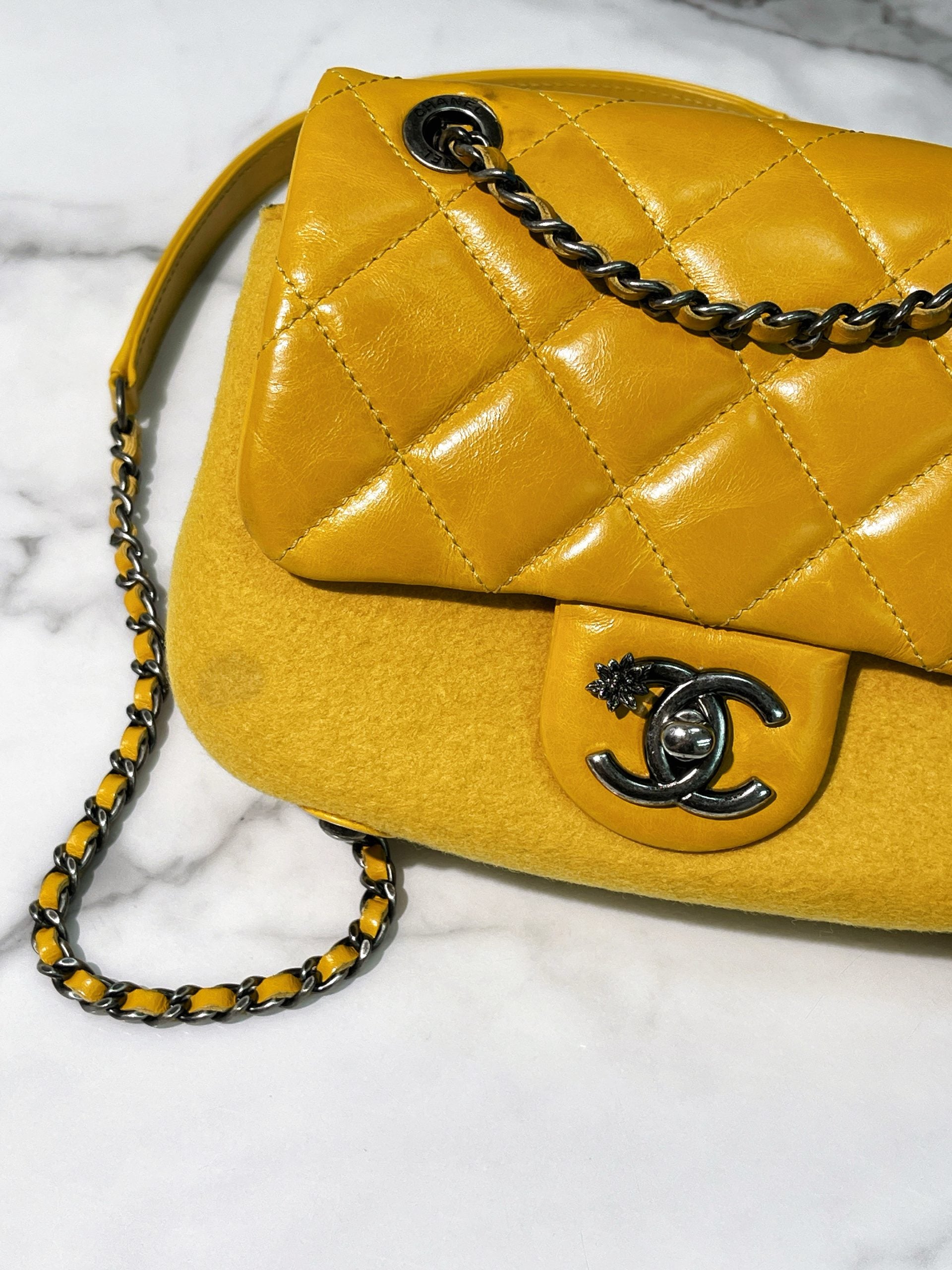 CHANEL MINI SQUARE FLAP BAG, Yellow