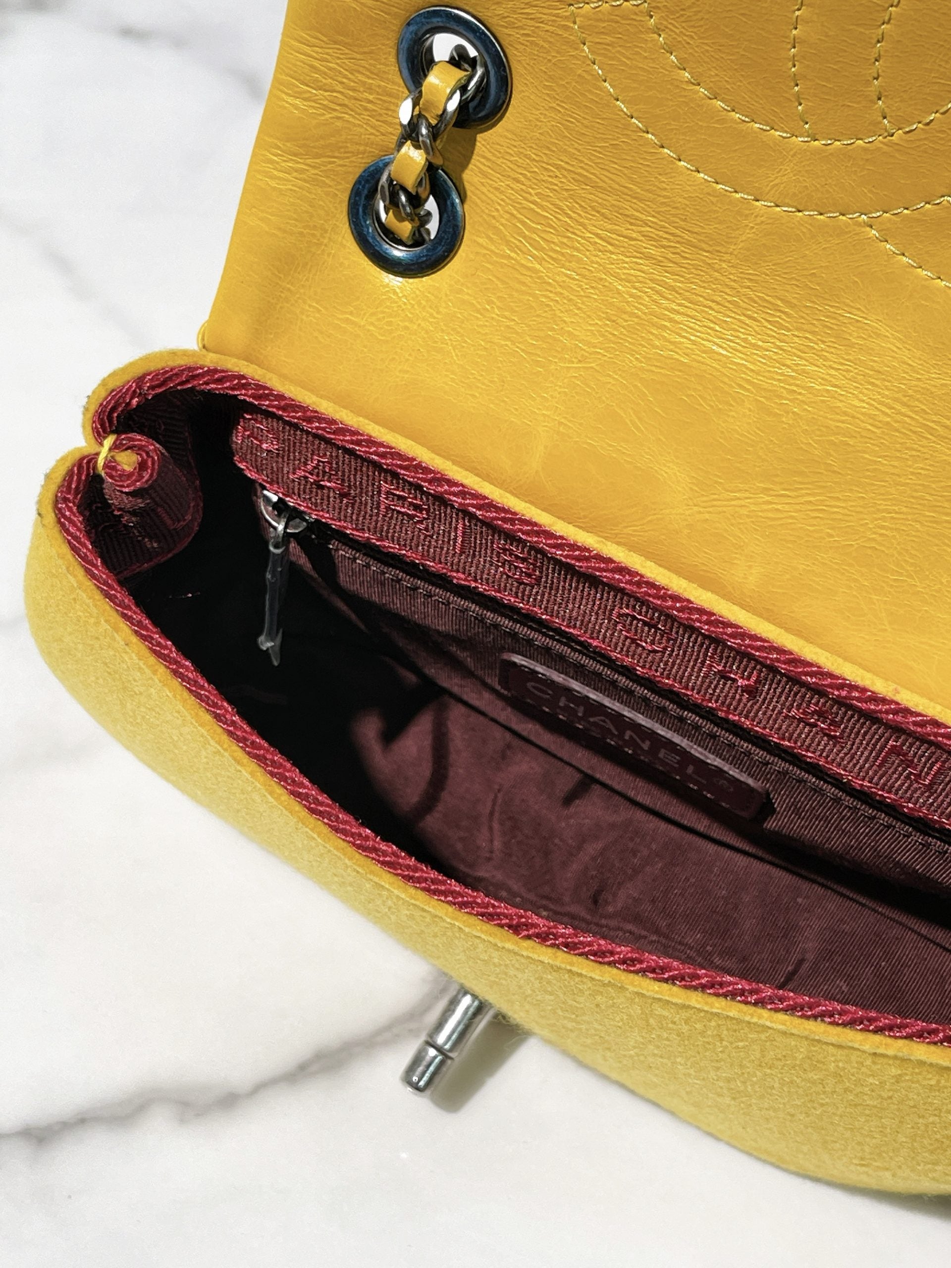 CHANEL MINI SQUARE FLAP BAG, Yellow