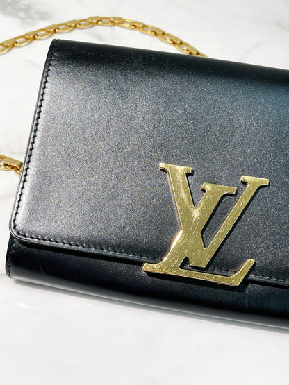 LV POCHETTE LOUISE GM, Black/Gold