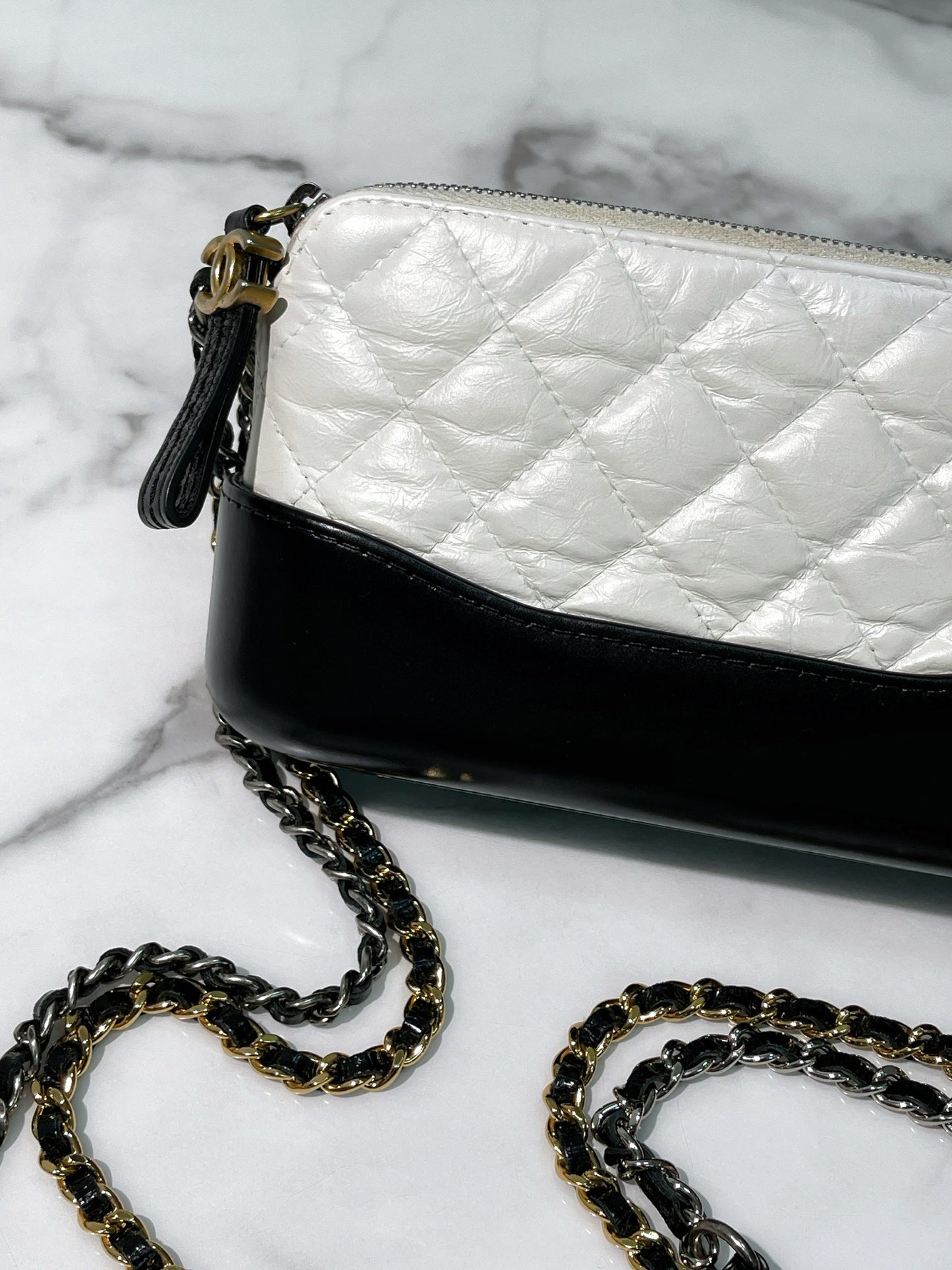 CHANEL MINI GABRIELLE, Black/White