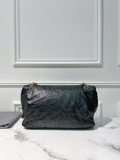 BALENCIAGA MEDIUM MONACO CHAIN BAG, Black/Gold