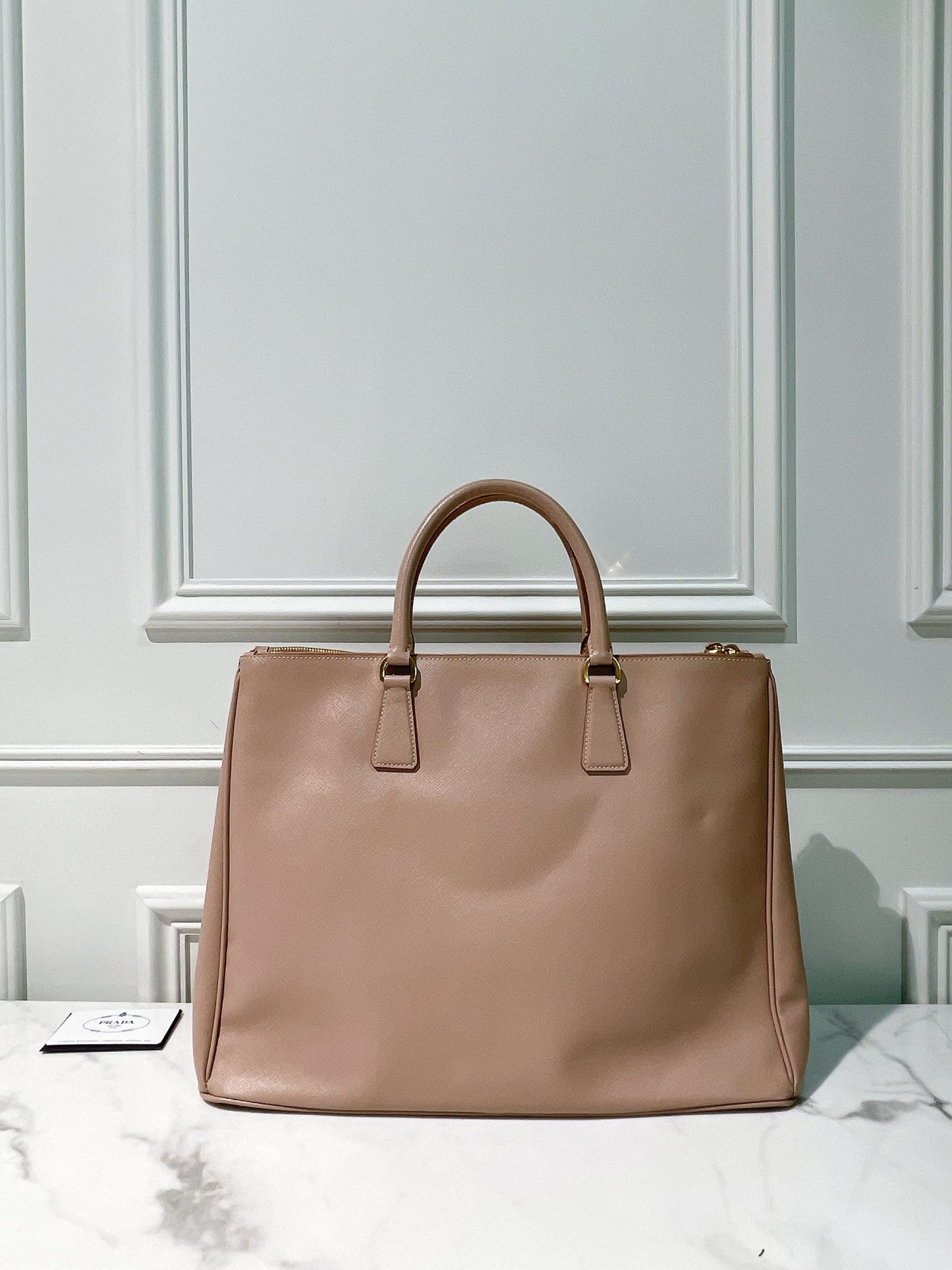 PRADA GALLERIA BAG, Beige/Gold