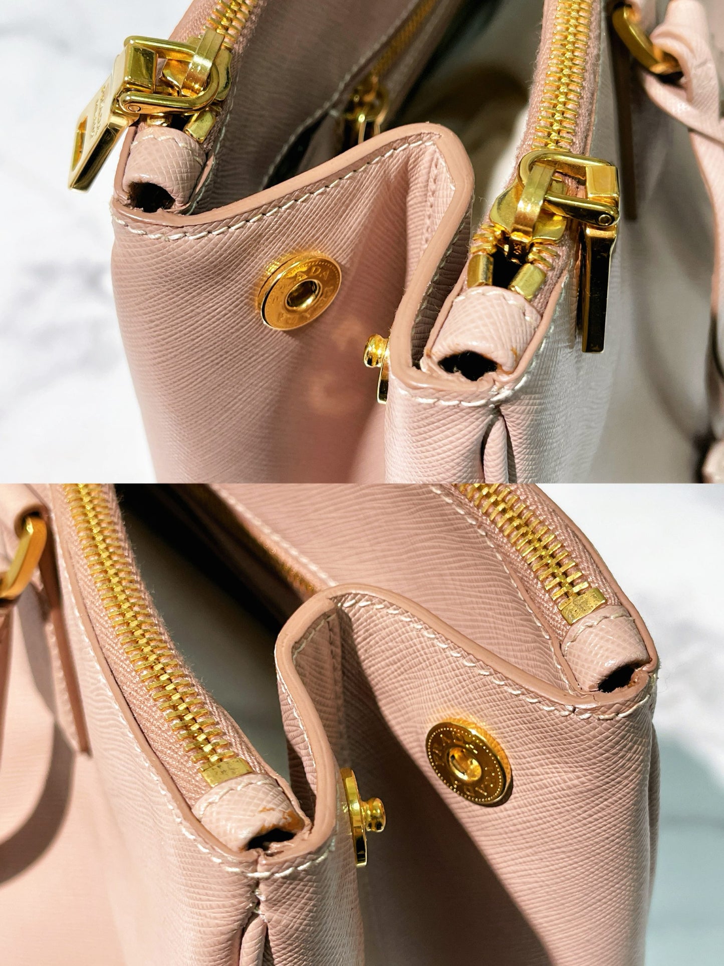 PRADA GALLERIA BAG, Beige/Gold