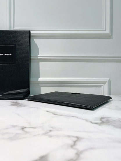 YSL ZIP POUCH, So Black