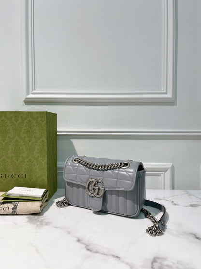 GUCCI MARMONT SMALL, Grey/Silver