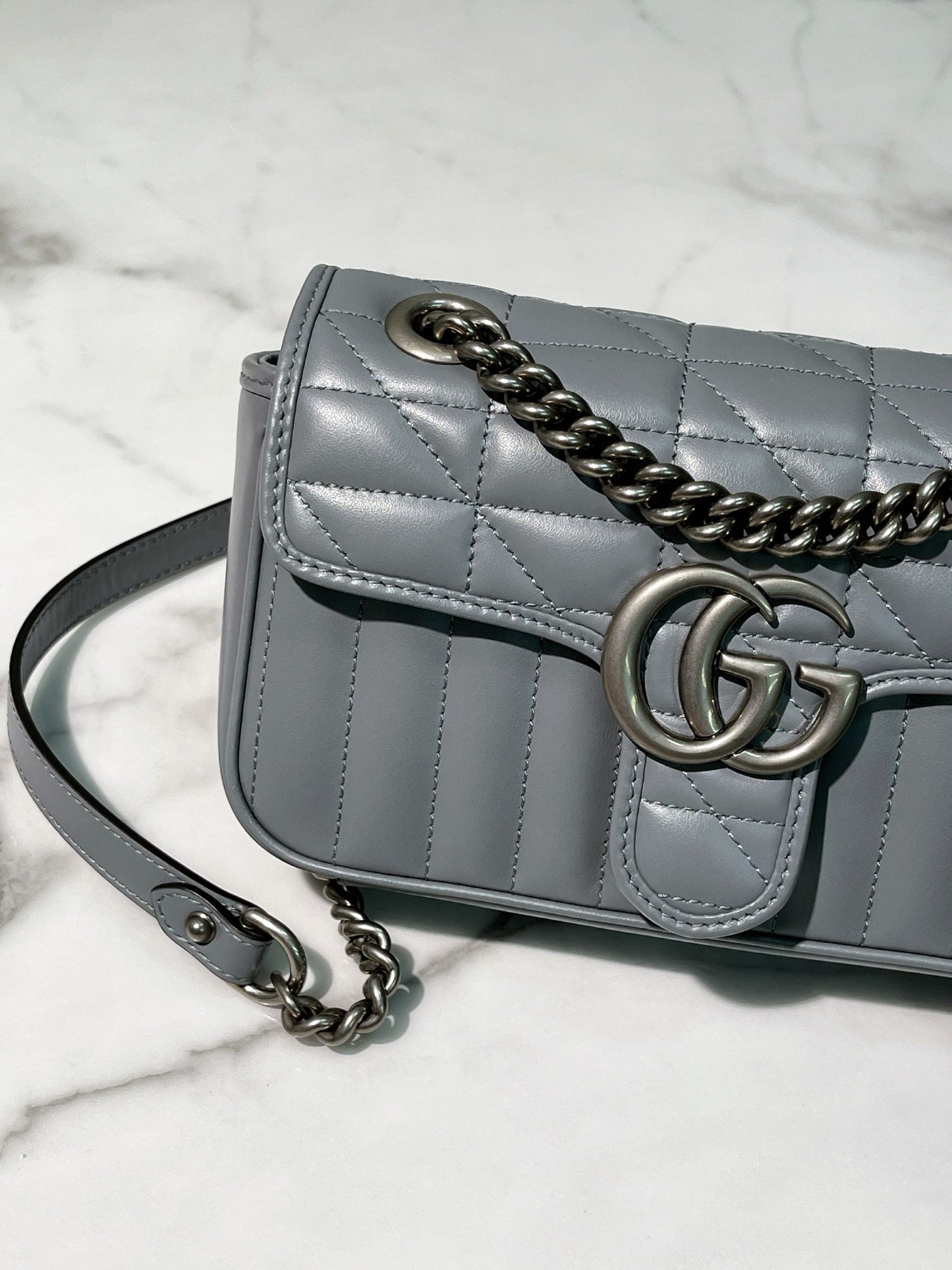 GUCCI MARMONT SMALL, Grey/Silver