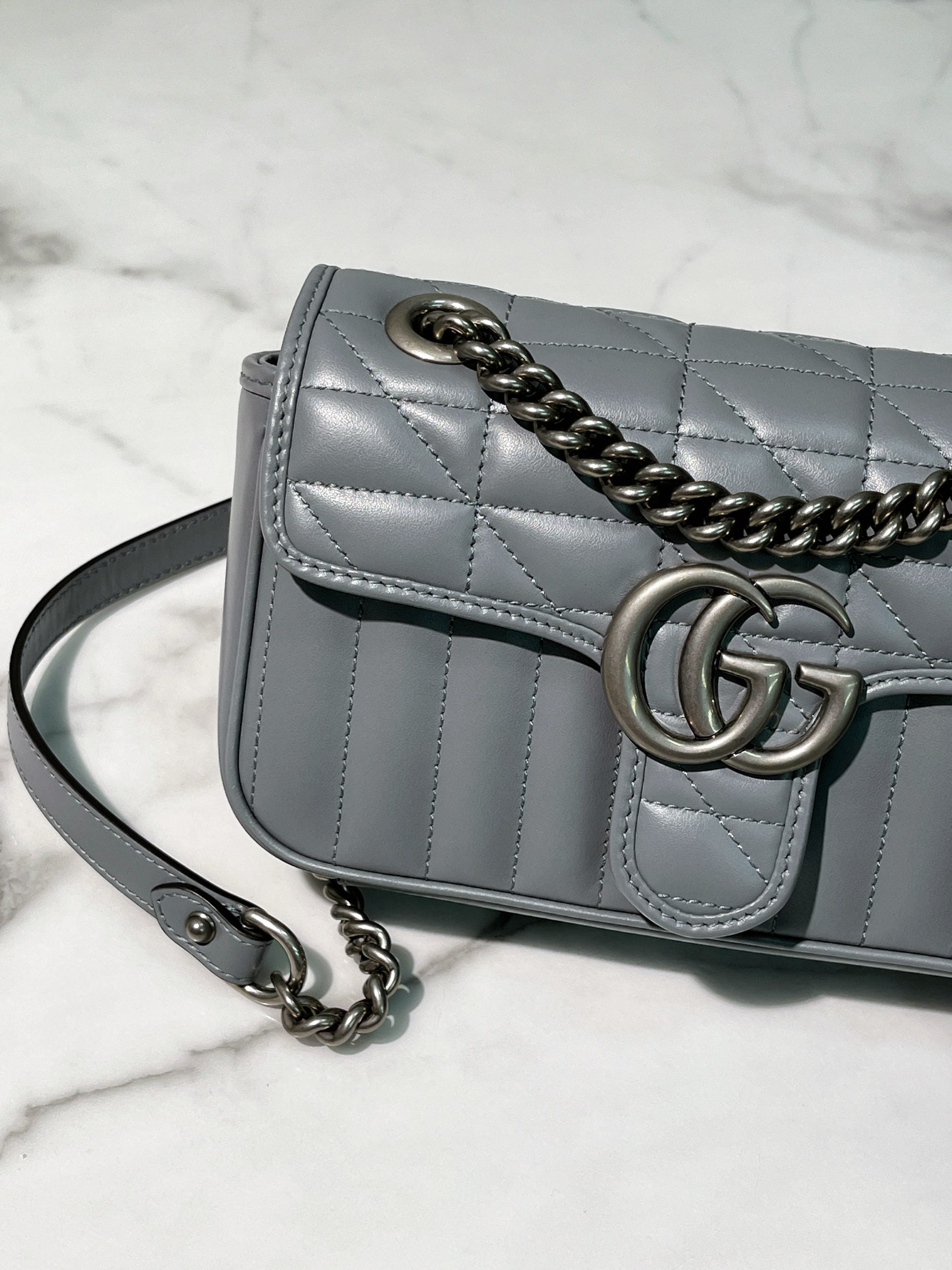 GUCCI MARMONT SMALL, Grey/Silver