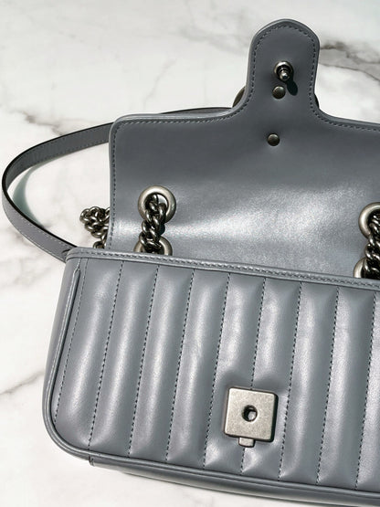 GUCCI MARMONT SMALL, Grey/Silver