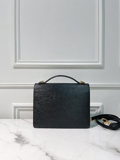 LV MONCEAU MESSENGER BAG, Black/Gold