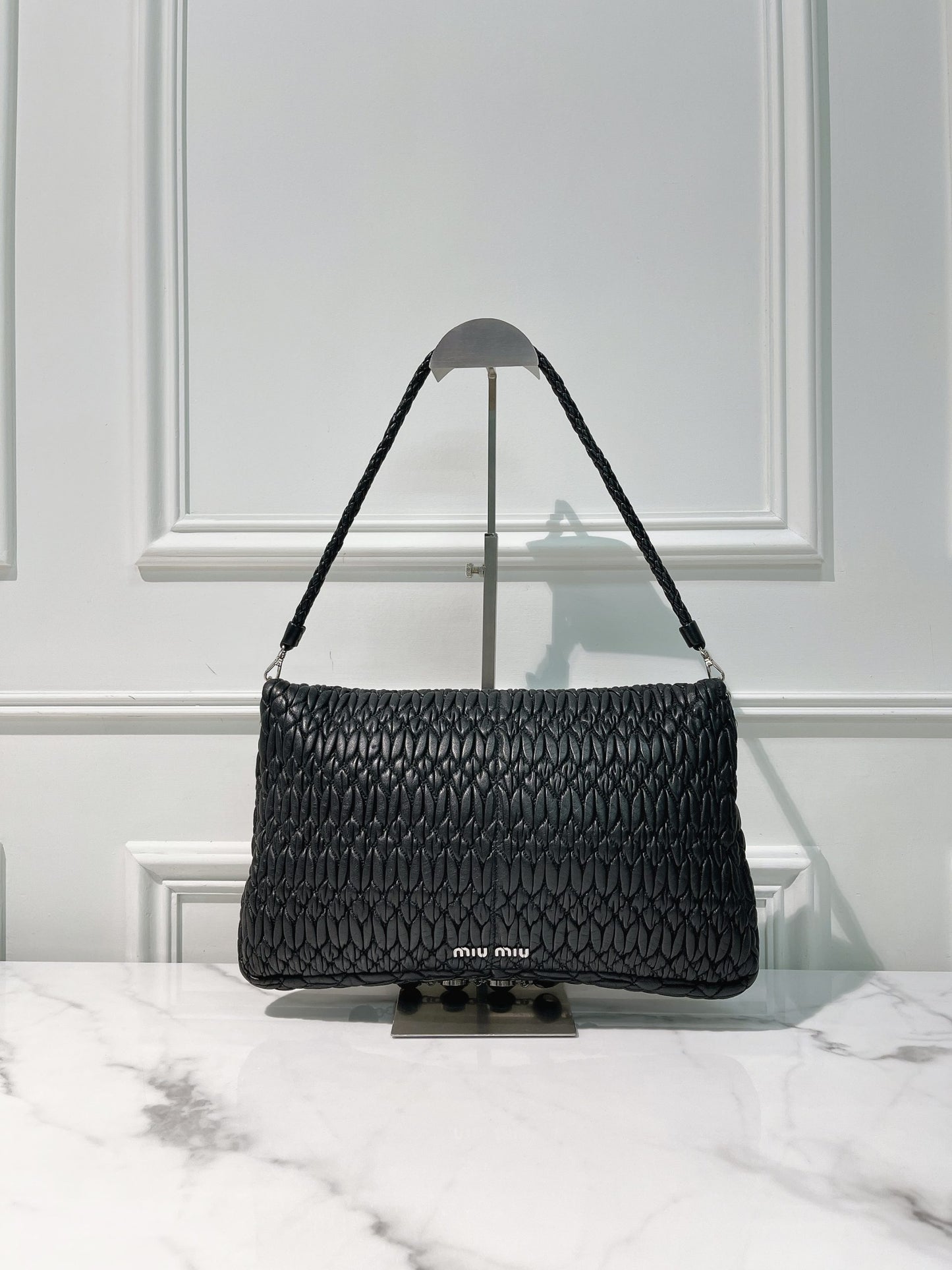 MIUMIU ICONIC CRYSTAL BAG, Black/Silver