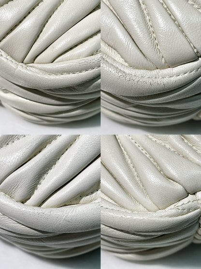 MIUMIU SMALL WANDER HOBO, White/Gold