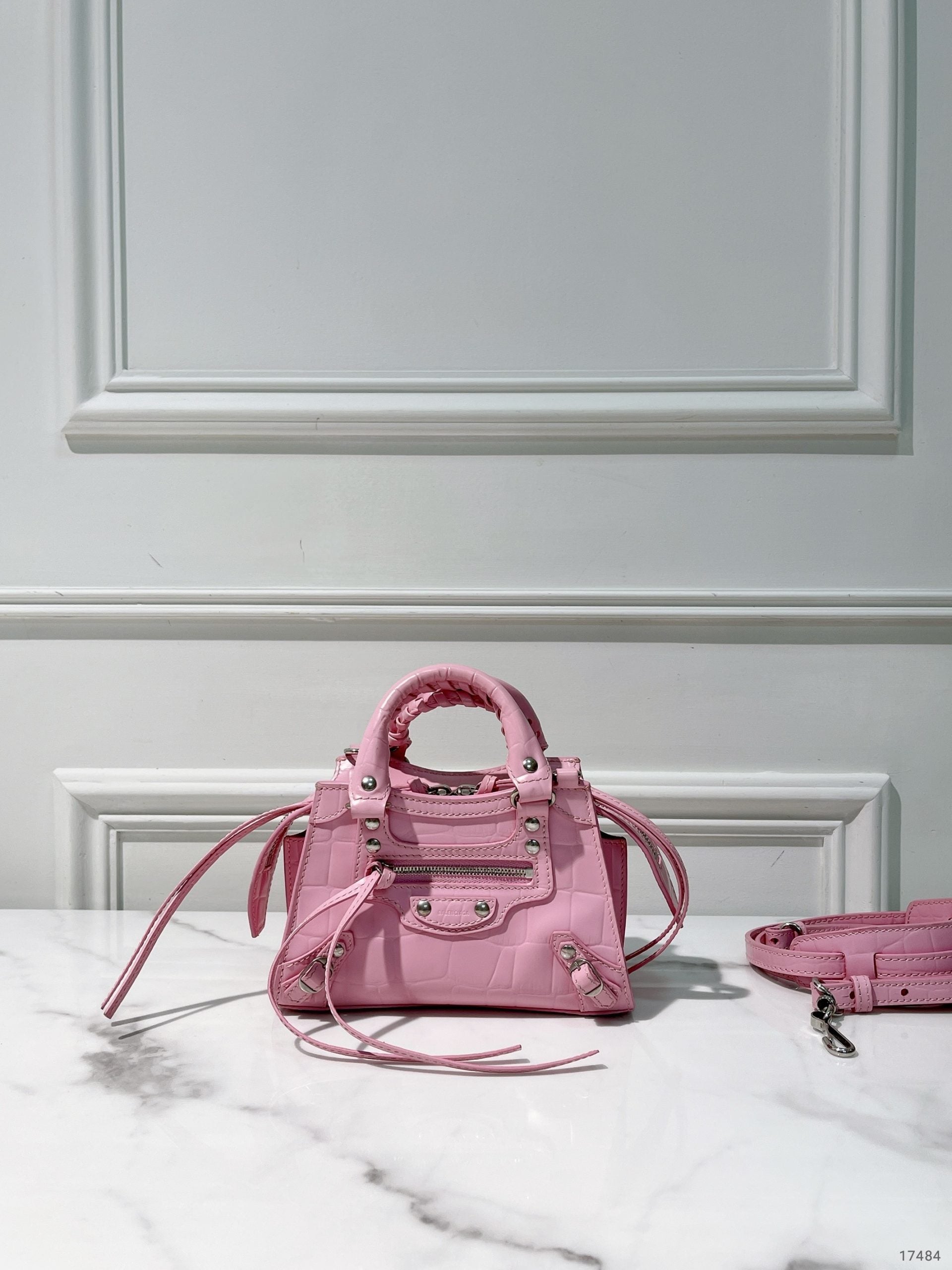BALENCIAGA CLASSIC NEO NANO, Pink/Silver