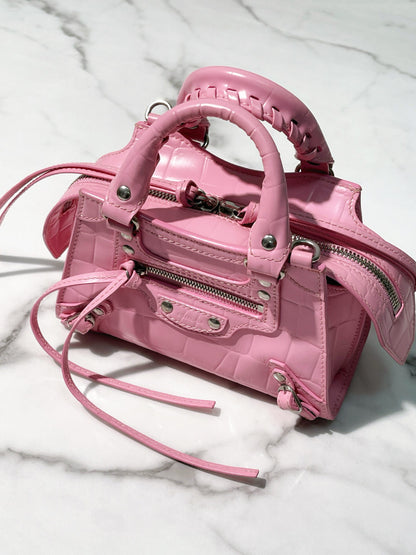 BALENCIAGA CLASSIC NEO NANO, Pink/Silver