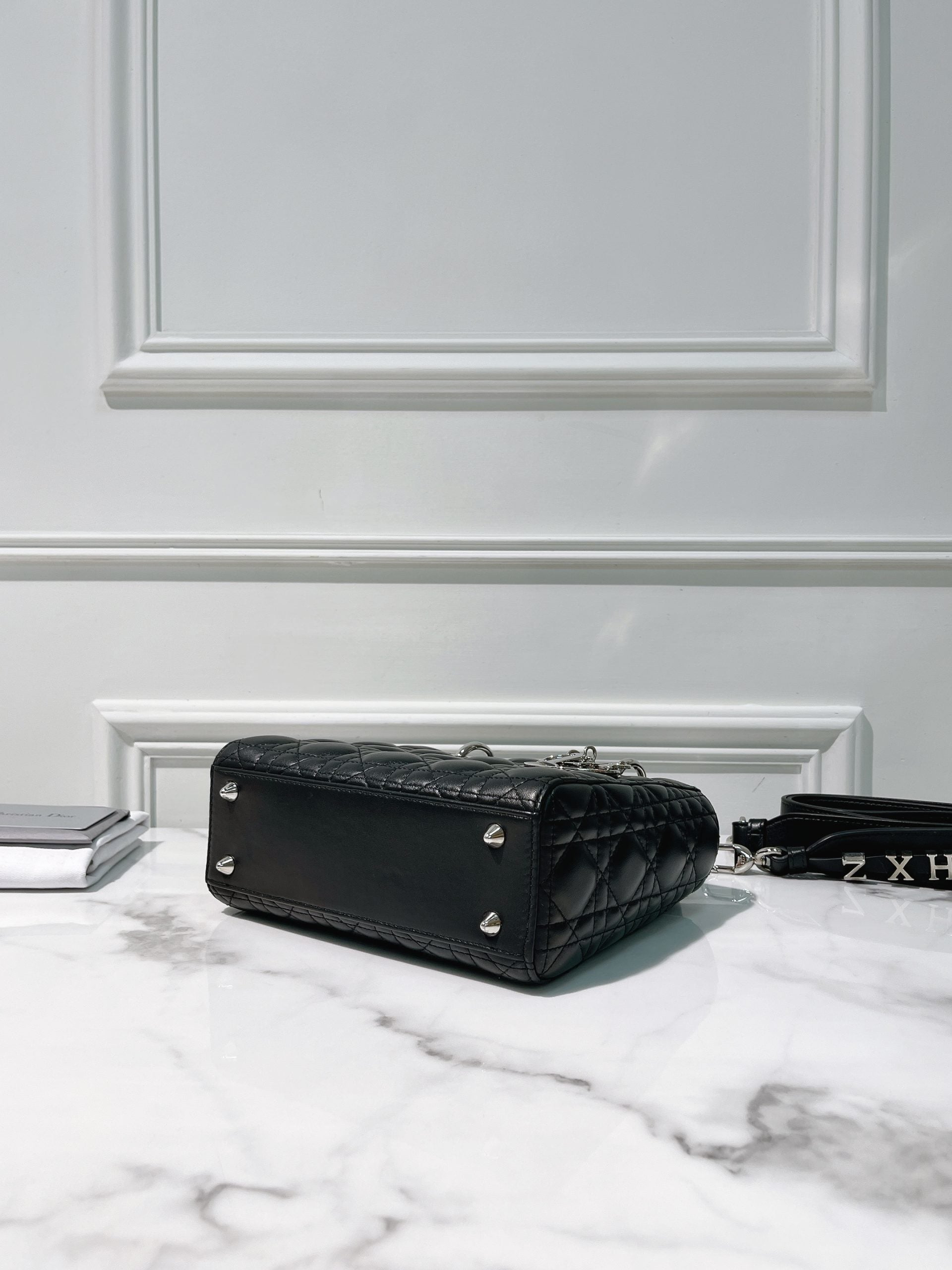 DIOR SMALL LADY DIOR BAG, Black/Silver