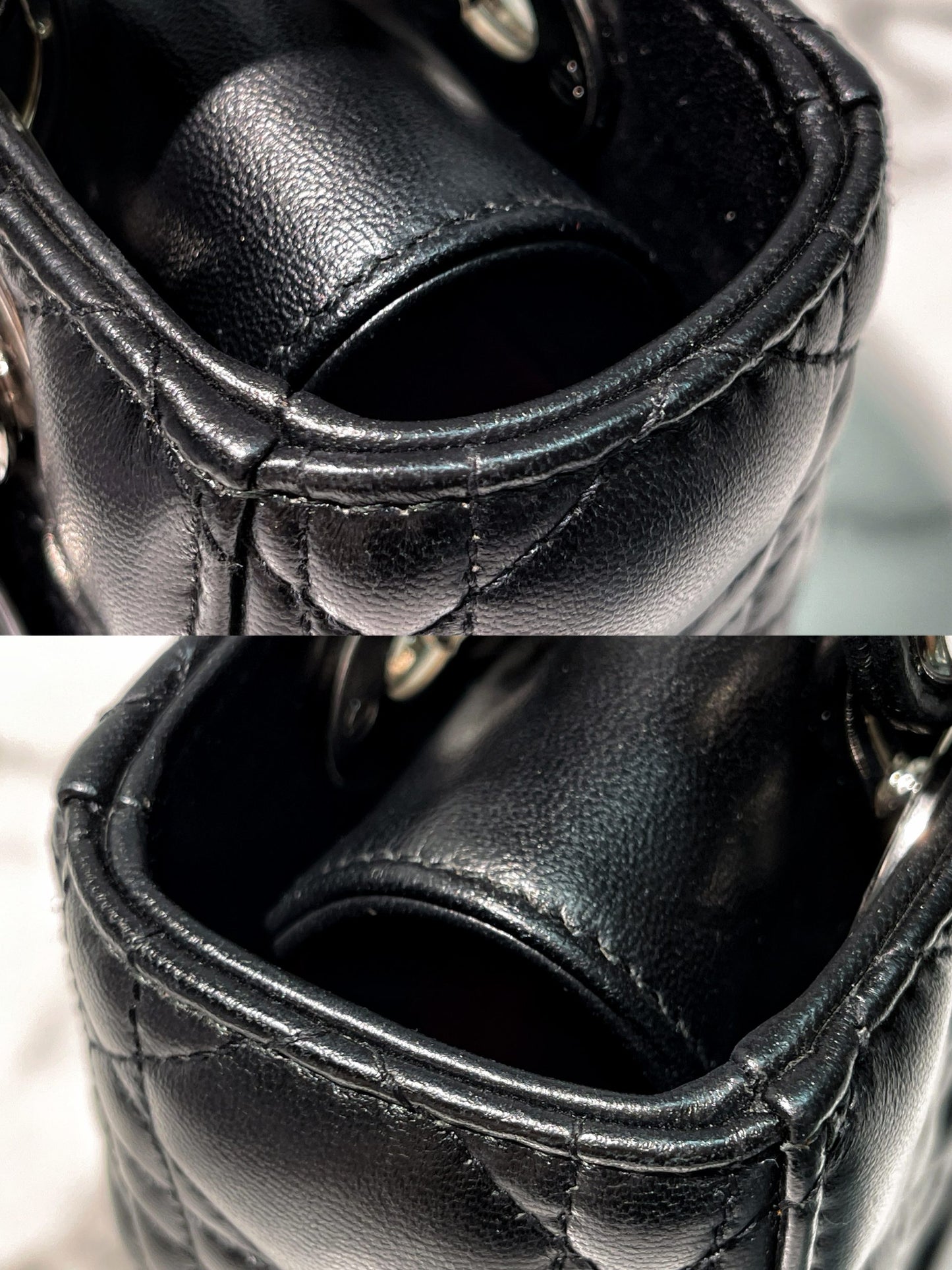 DIOR SMALL LADY DIOR BAG, Black/Silver