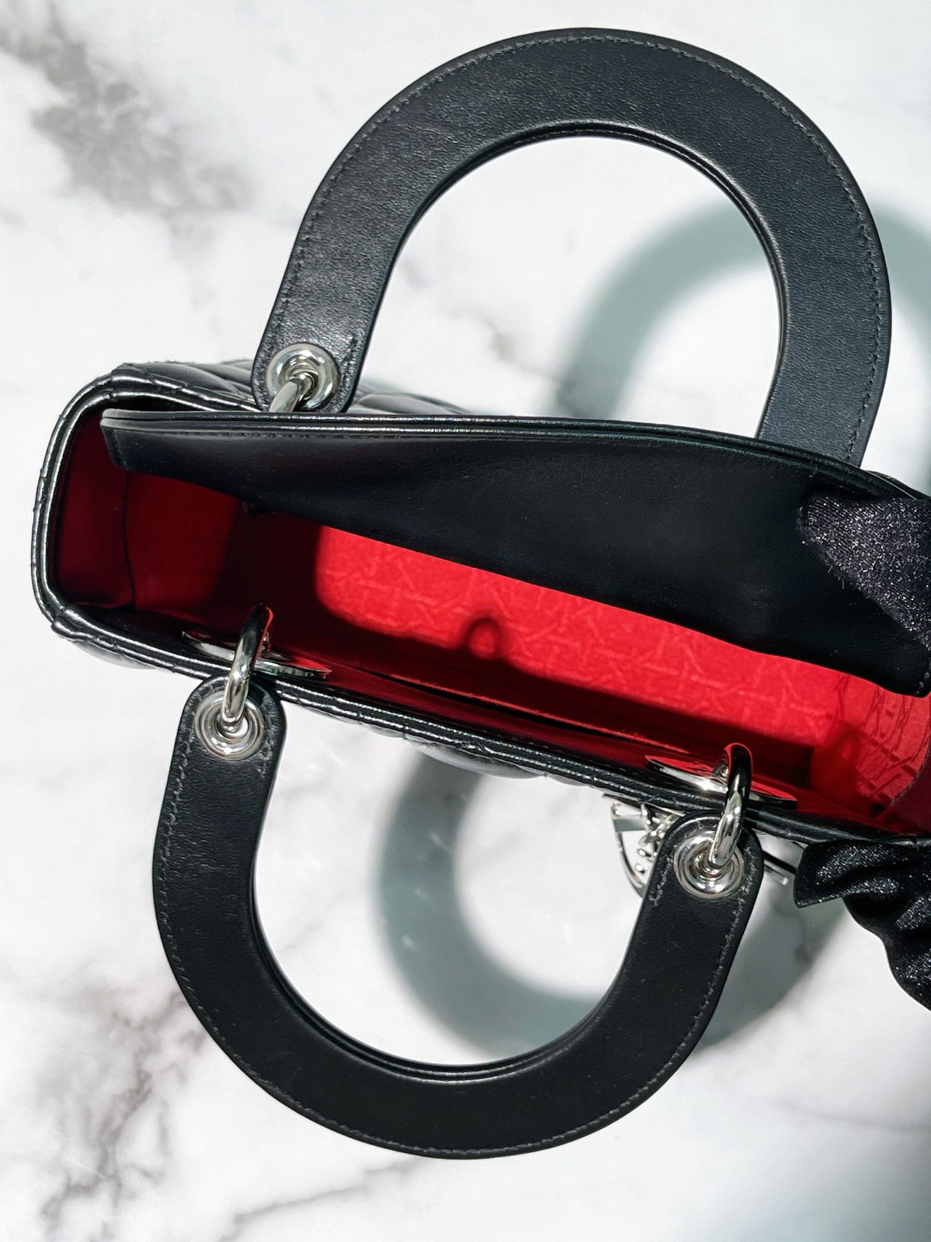 DIOR SMALL LADY DIOR BAG, Black/Silver