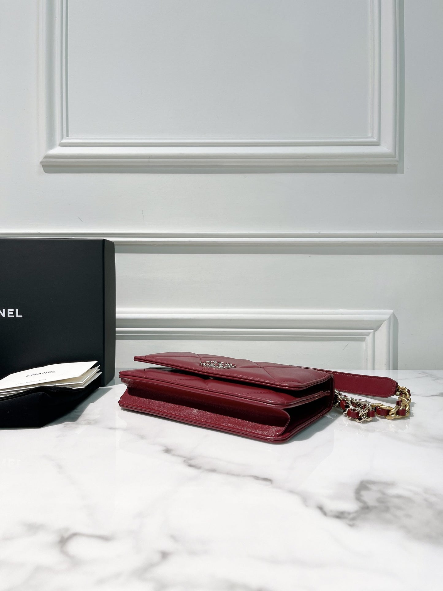 CHANEL 19 WOC, Red/Silver/Gold