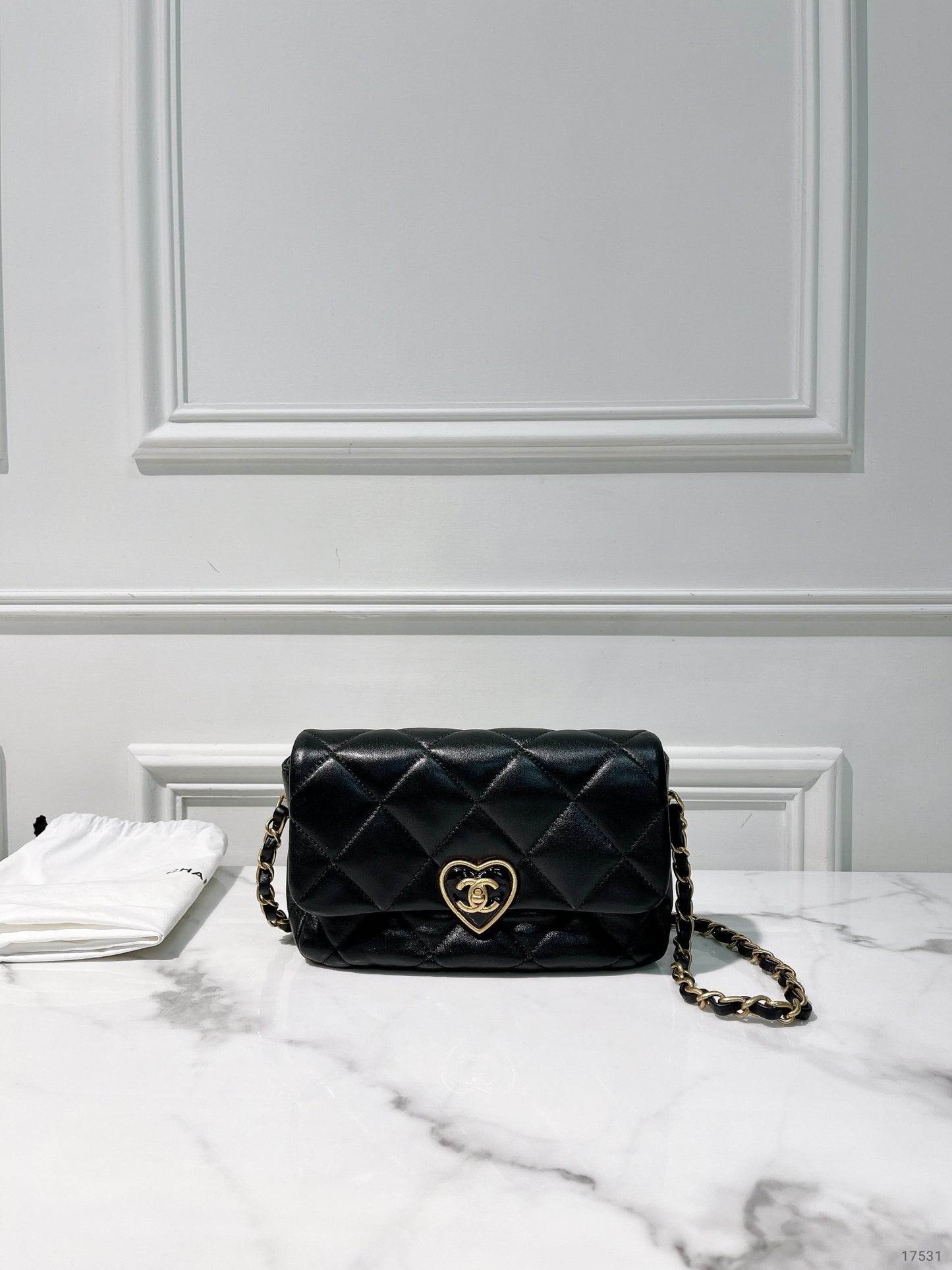 CHANEL 23S MINI FLAP, Black/Gold