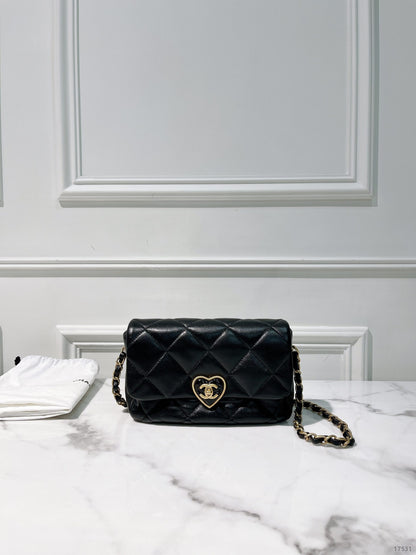 CHANEL 23S MINI FLAP, Black/Gold