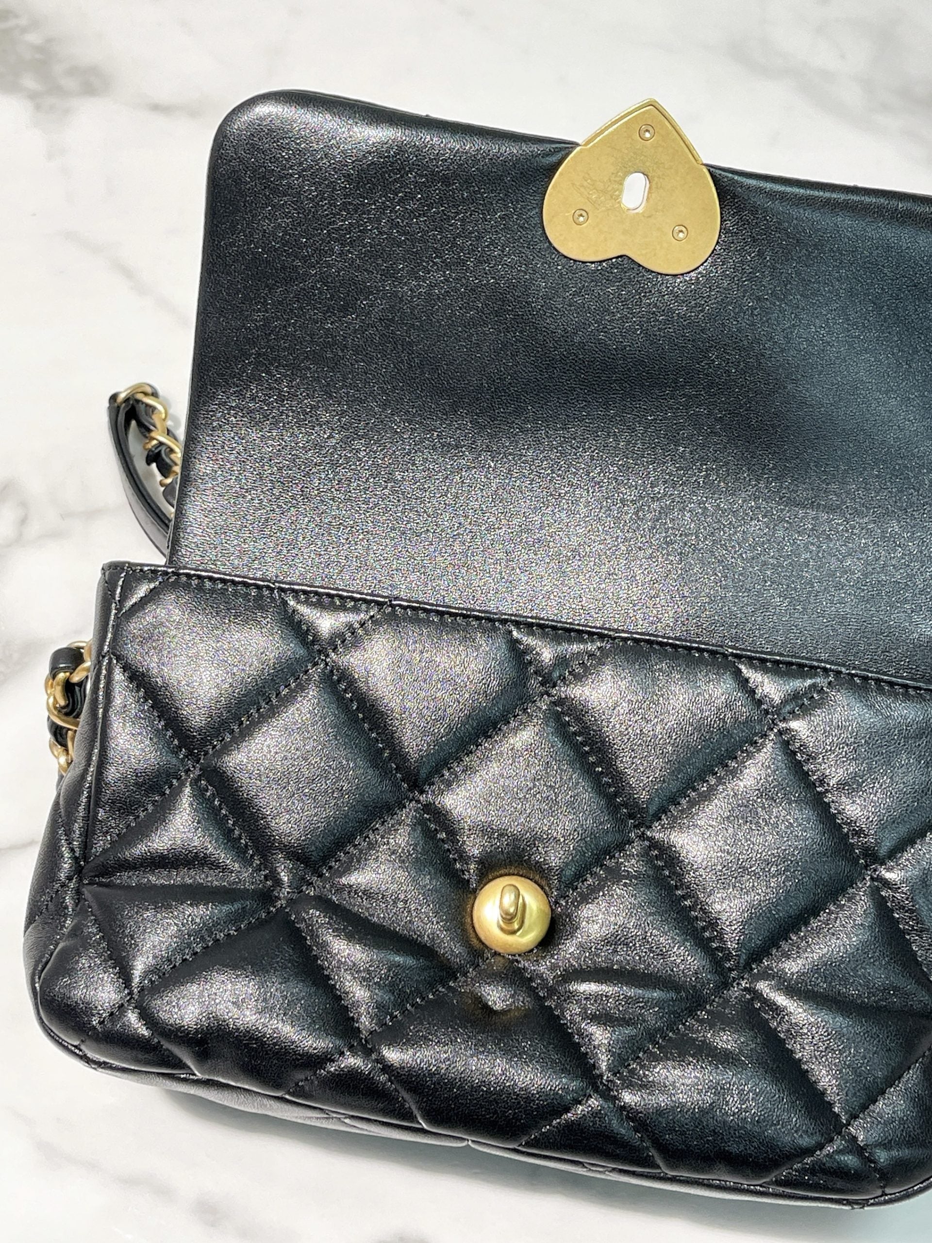 CHANEL 23S MINI FLAP, Black/Gold