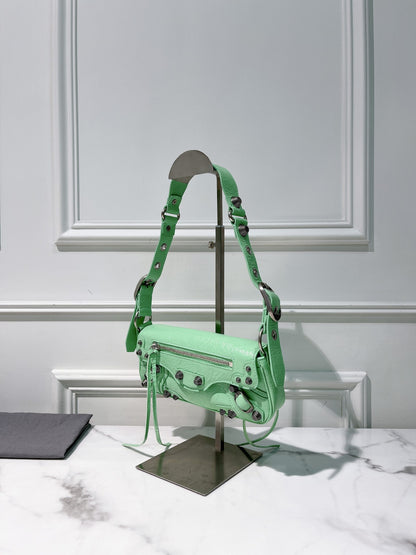 BALENCIAGA LE CAGOLE FLAP BAG XS, Green