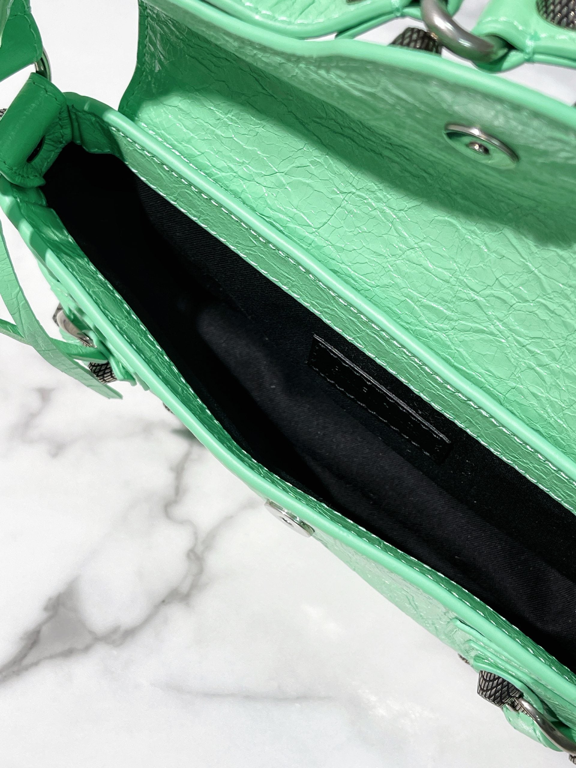 BALENCIAGA LE CAGOLE FLAP BAG XS, Green