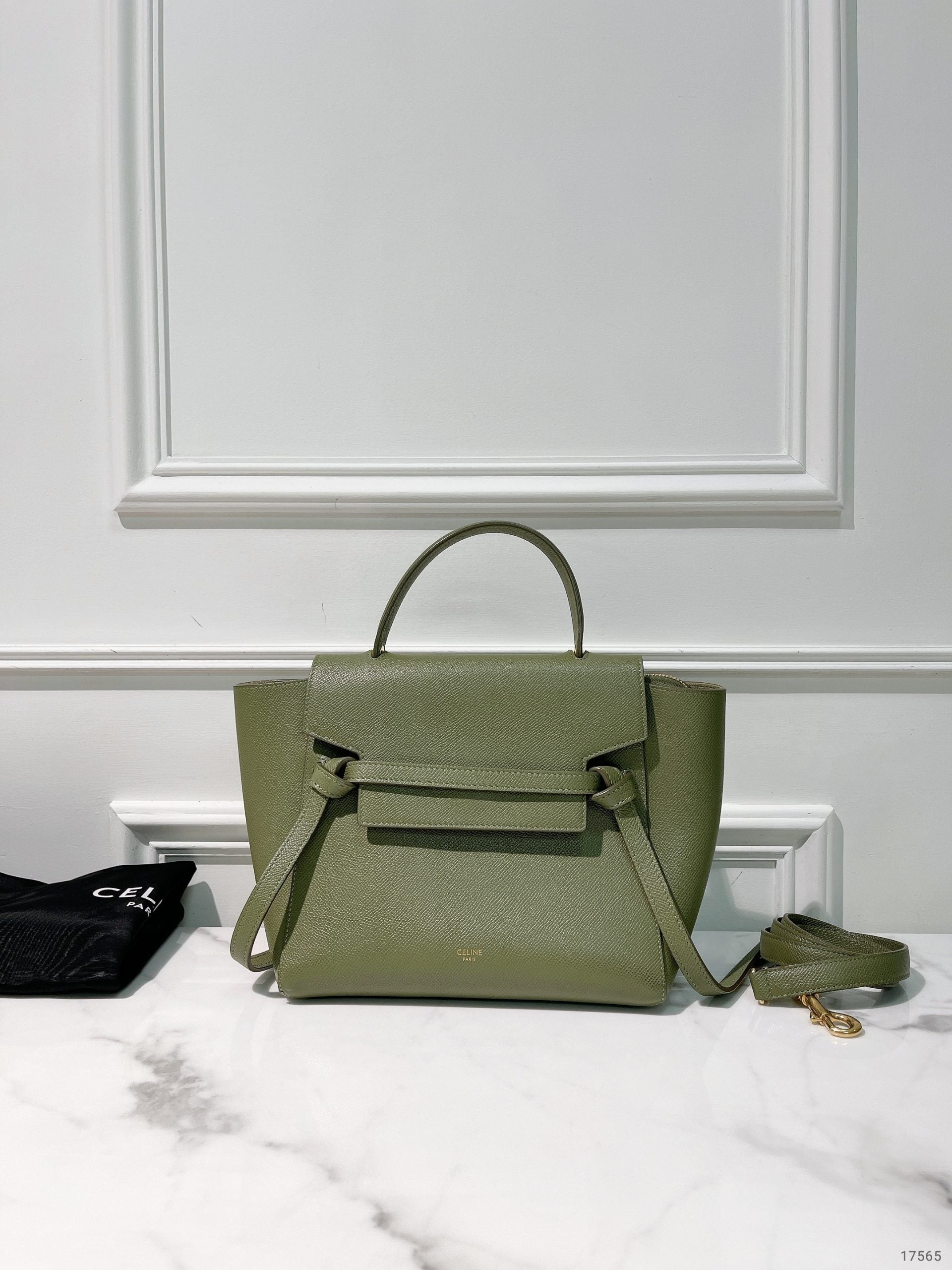 CELINE MICRO BELT, Green/Gold