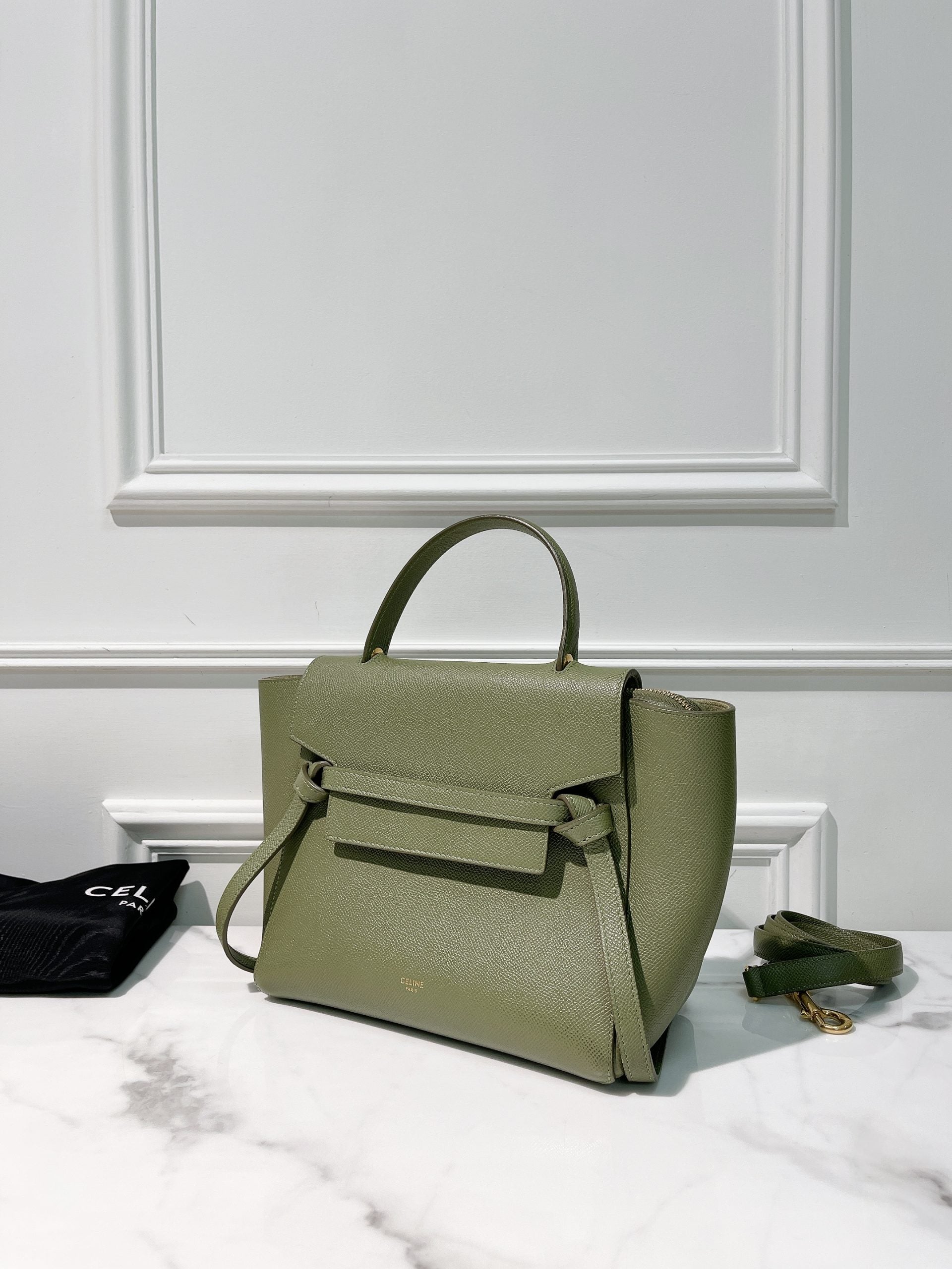 CELINE MICRO BELT, Green/Gold