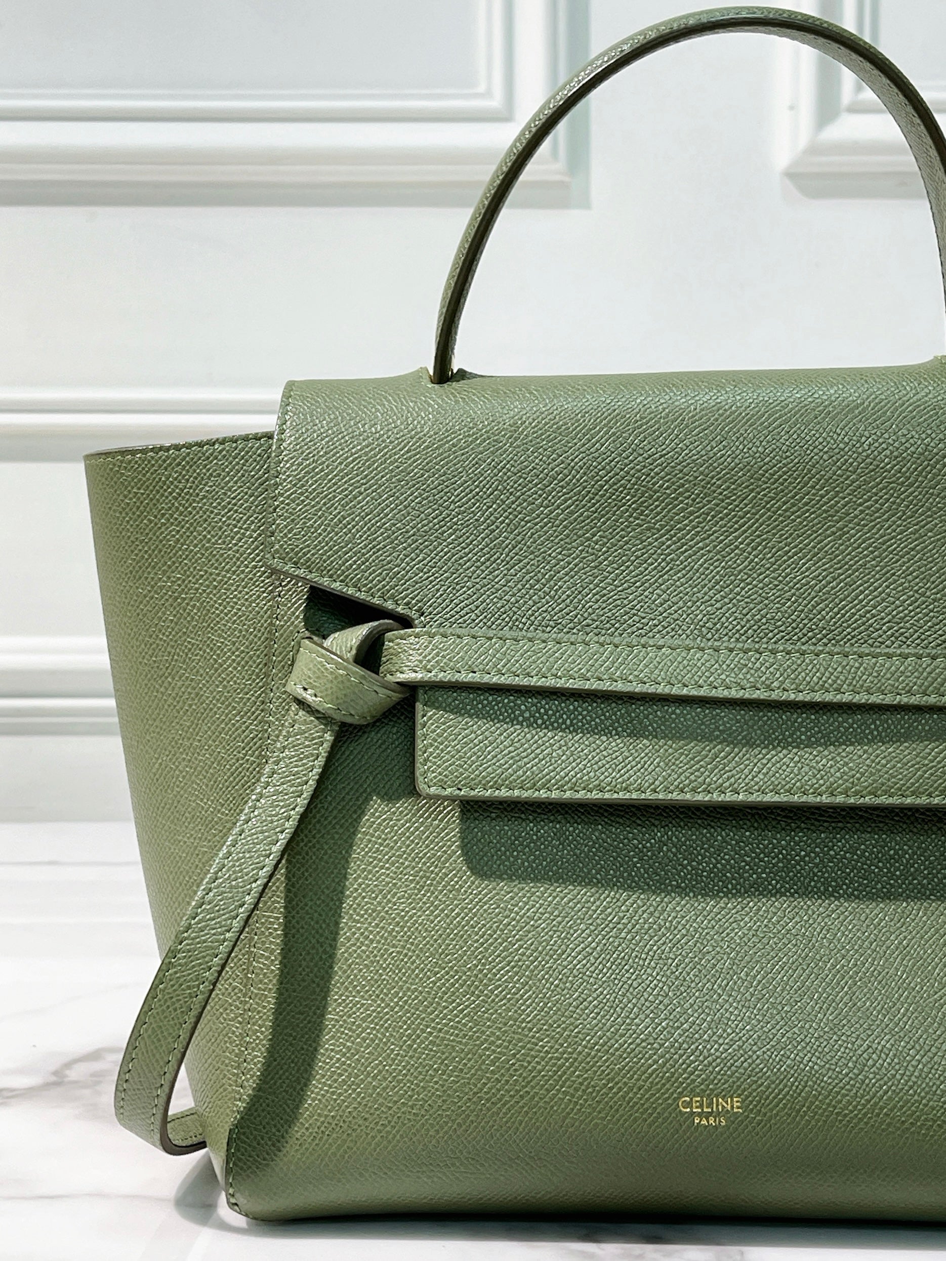 CELINE MICRO BELT, Green/Gold