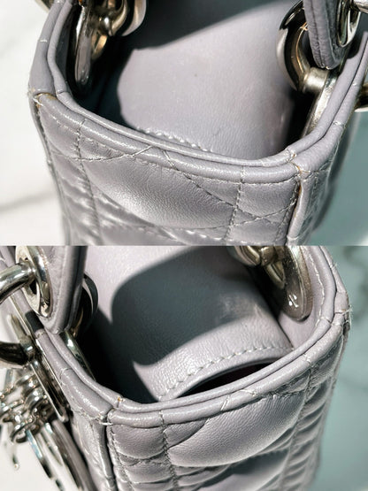 DIOR MINI LADY DIOR, Grey/Silver