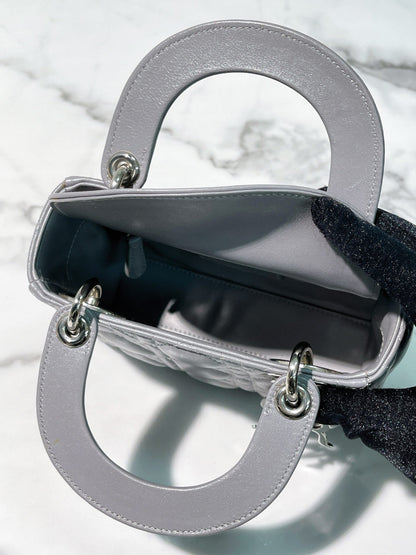 DIOR MINI LADY DIOR, Grey/Silver
