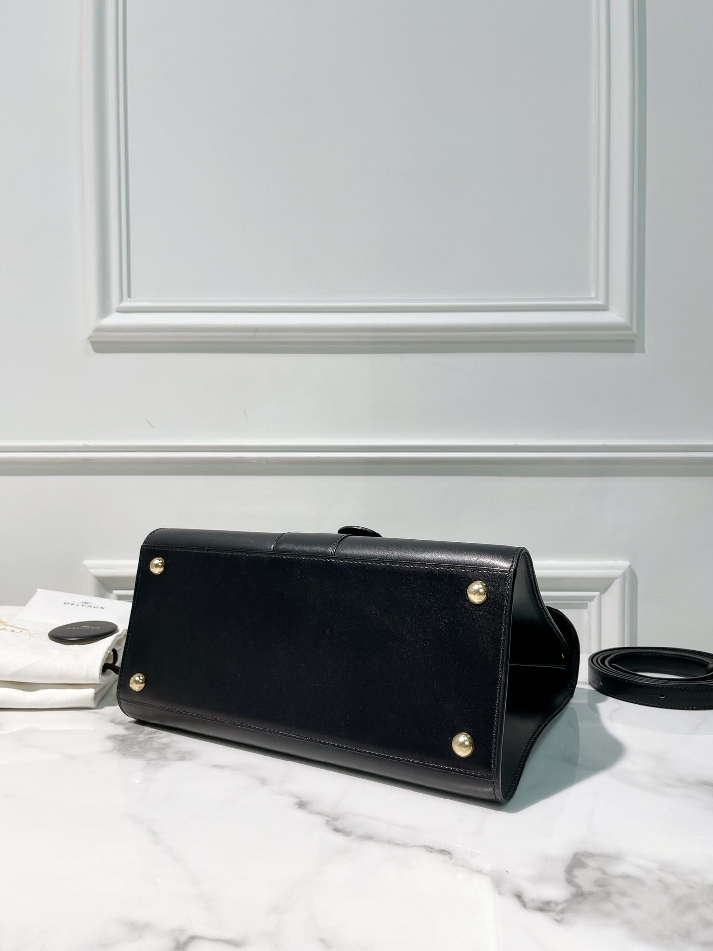 DELVAUX BRILLANT MM, Black/Gold