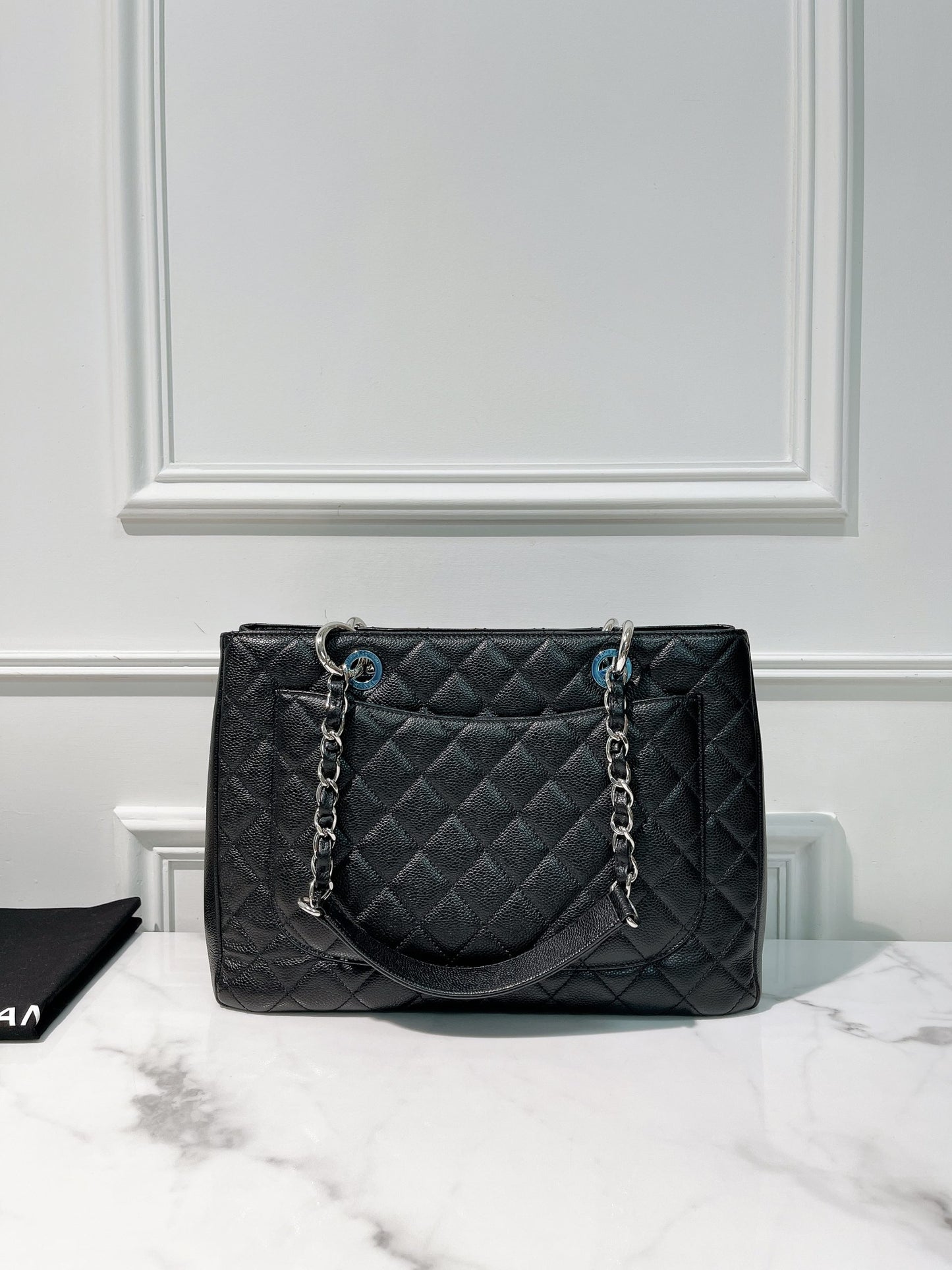 CHANEL GRAND SHOPPING TOTE, Black/Silver