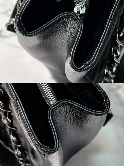 CHANEL GRAND SHOPPING TOTE, Black/Silver