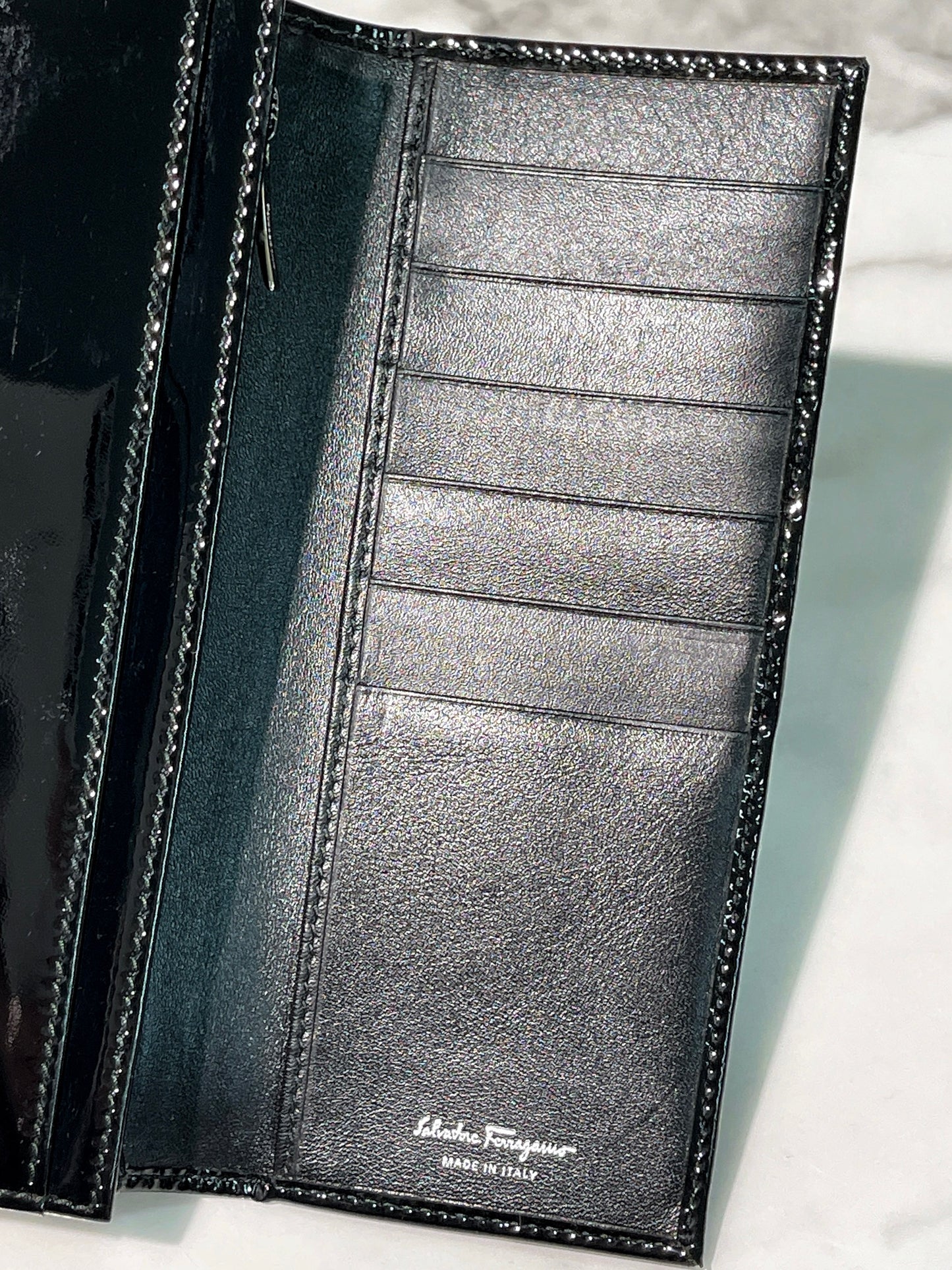 FERRAGAMO WALLET, Black/Silver