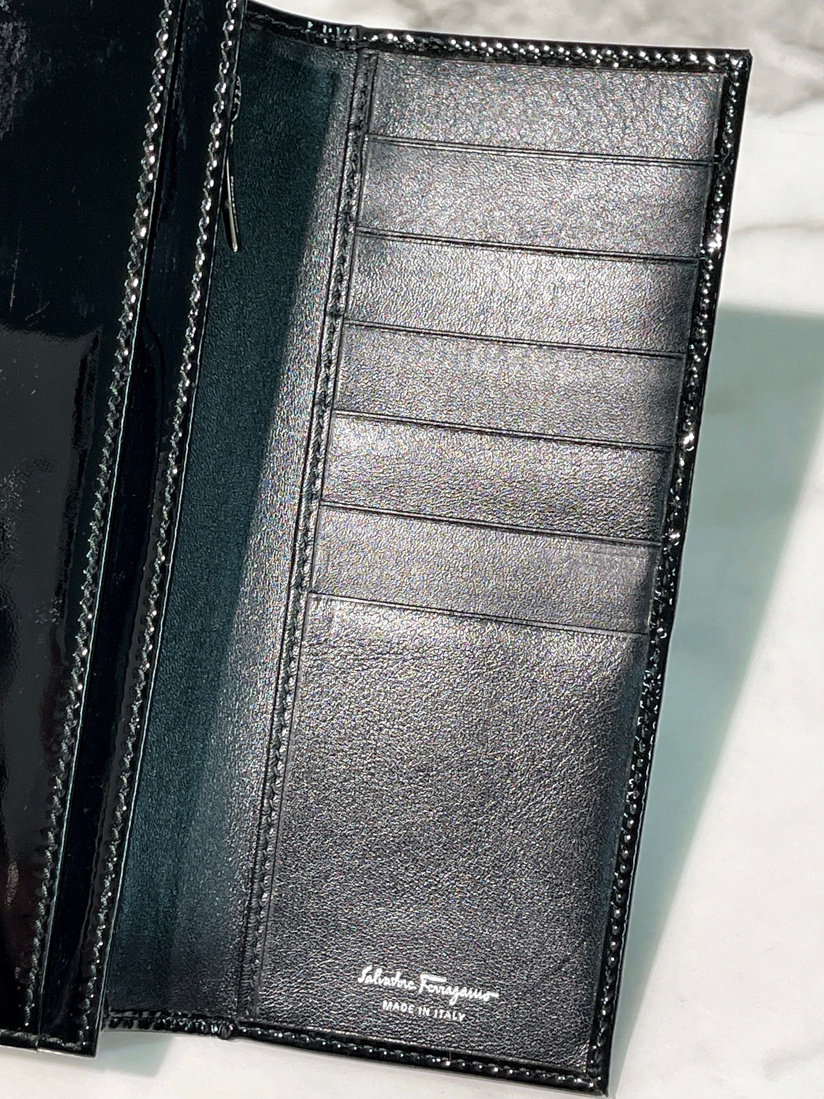 FERRAGAMO WALLET, Black/Silver