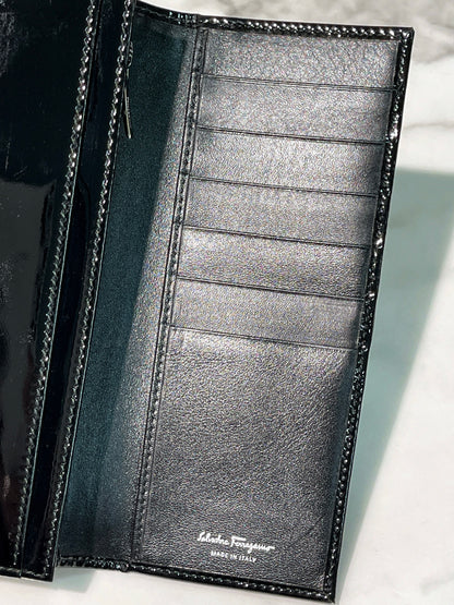FERRAGAMO WALLET, Black/Silver