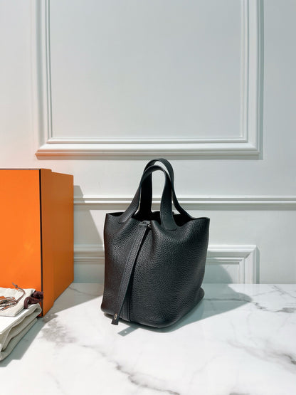 HERMES PICOTIN LOCK 18, Noir/Silver