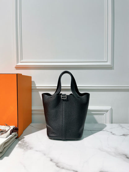 HERMES PICOTIN LOCK 18, Noir/Silver