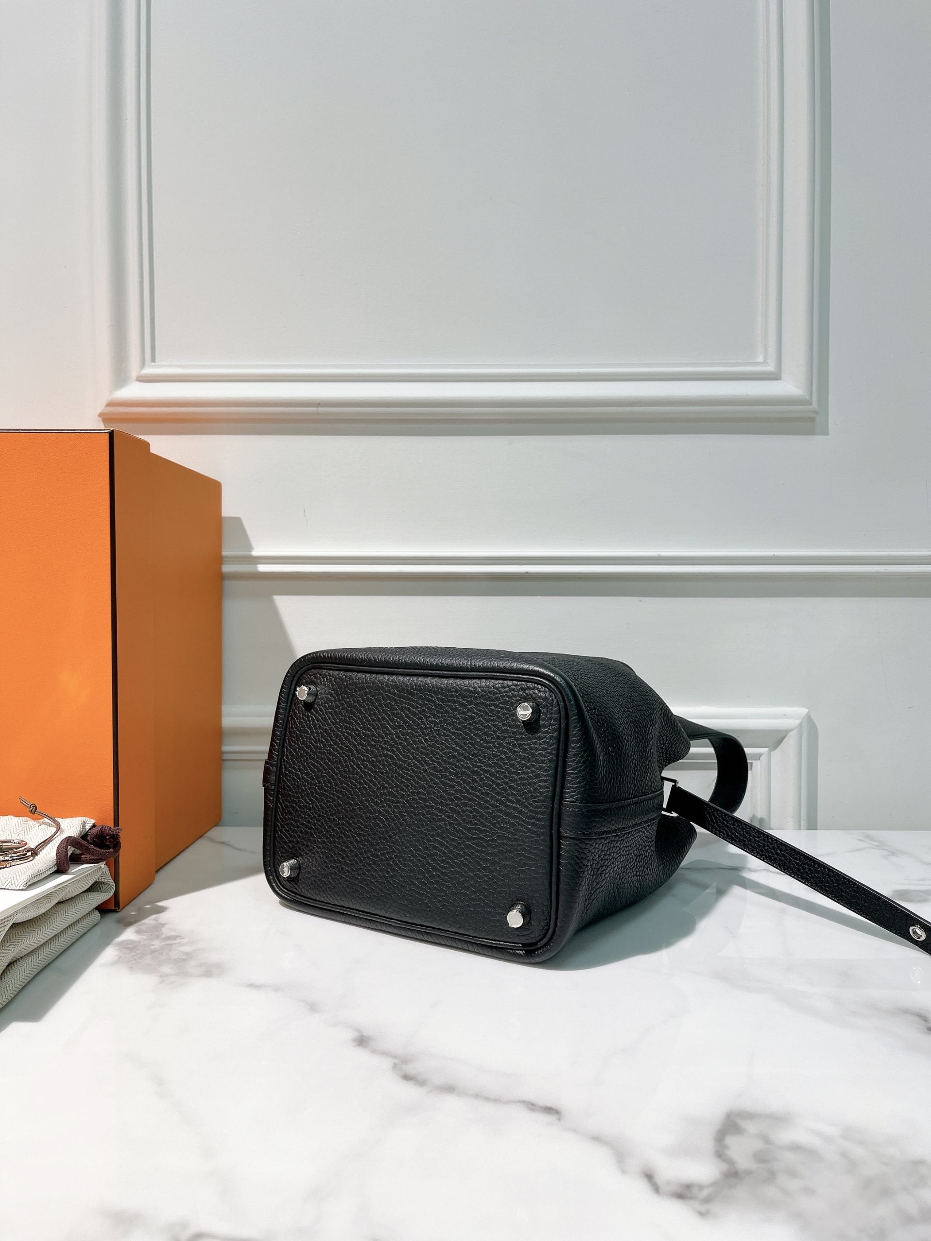 HERMES PICOTIN LOCK 18, Noir/Silver