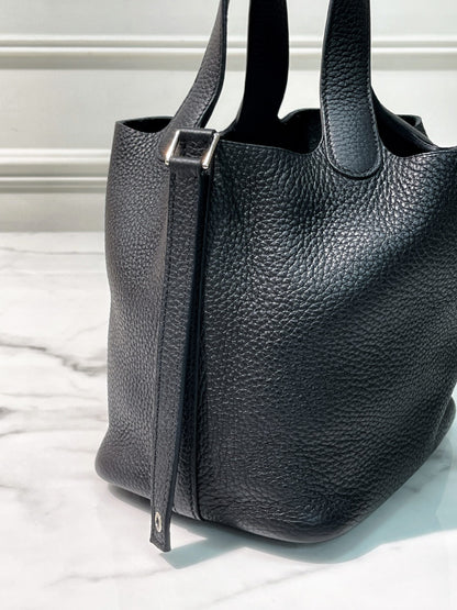 HERMES PICOTIN LOCK 18, Noir/Silver