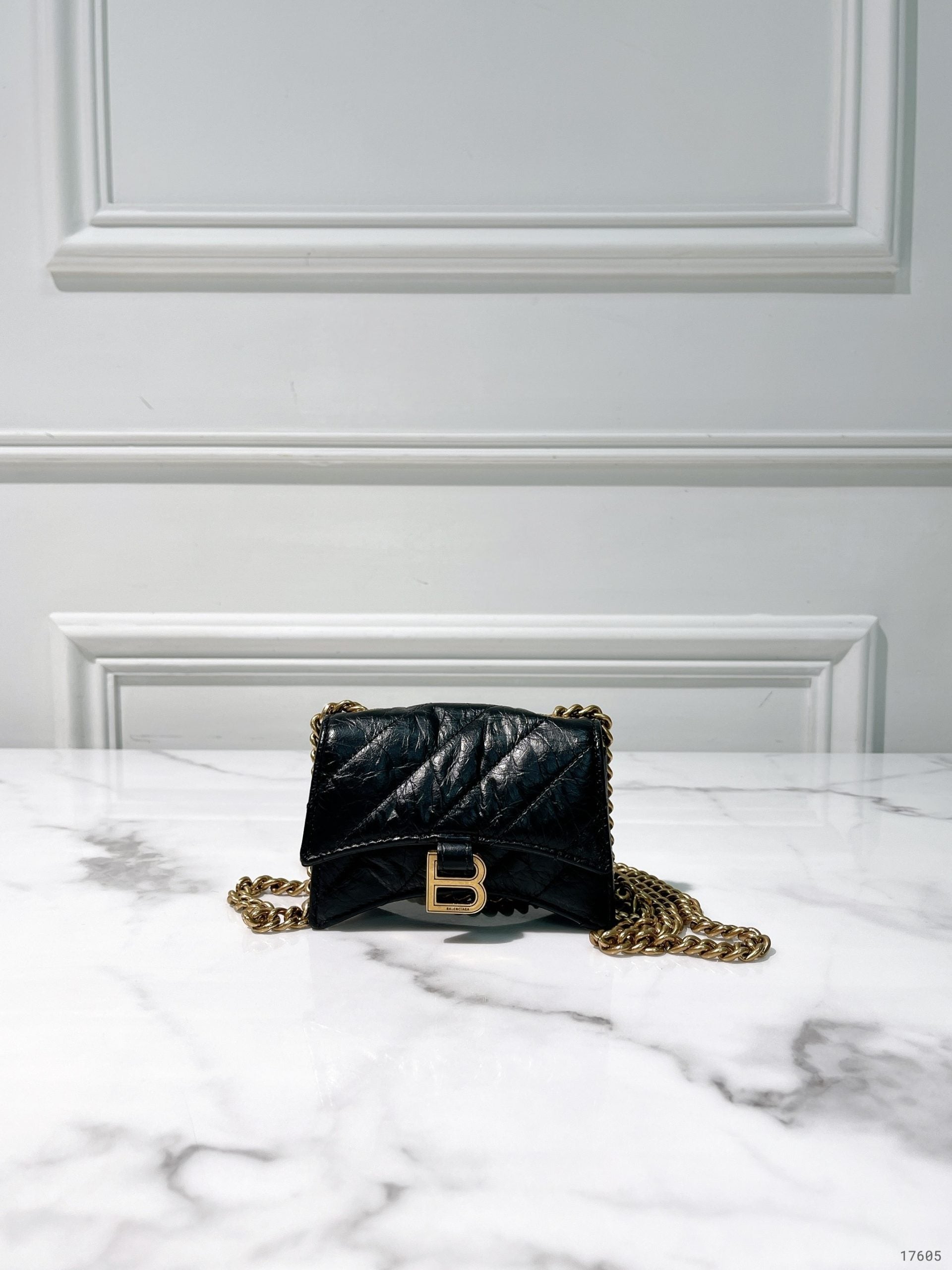 BALENCIAGA MINI CRUSH, Black/Gold