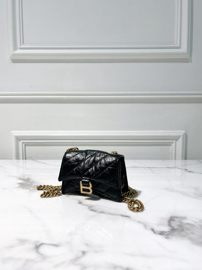 BALENCIAGA MINI CRUSH, Black/Gold