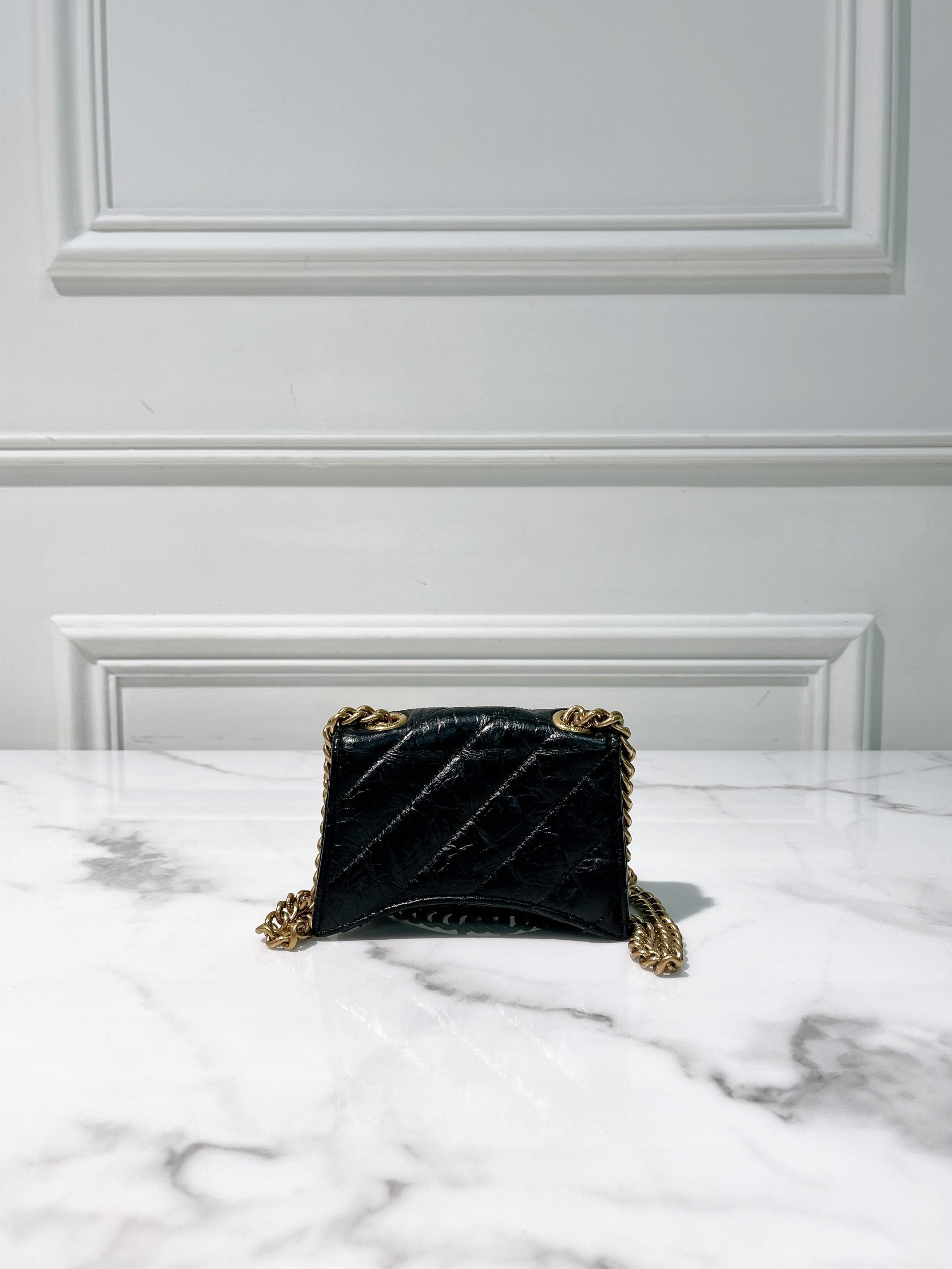 BALENCIAGA MINI CRUSH, Black/Gold