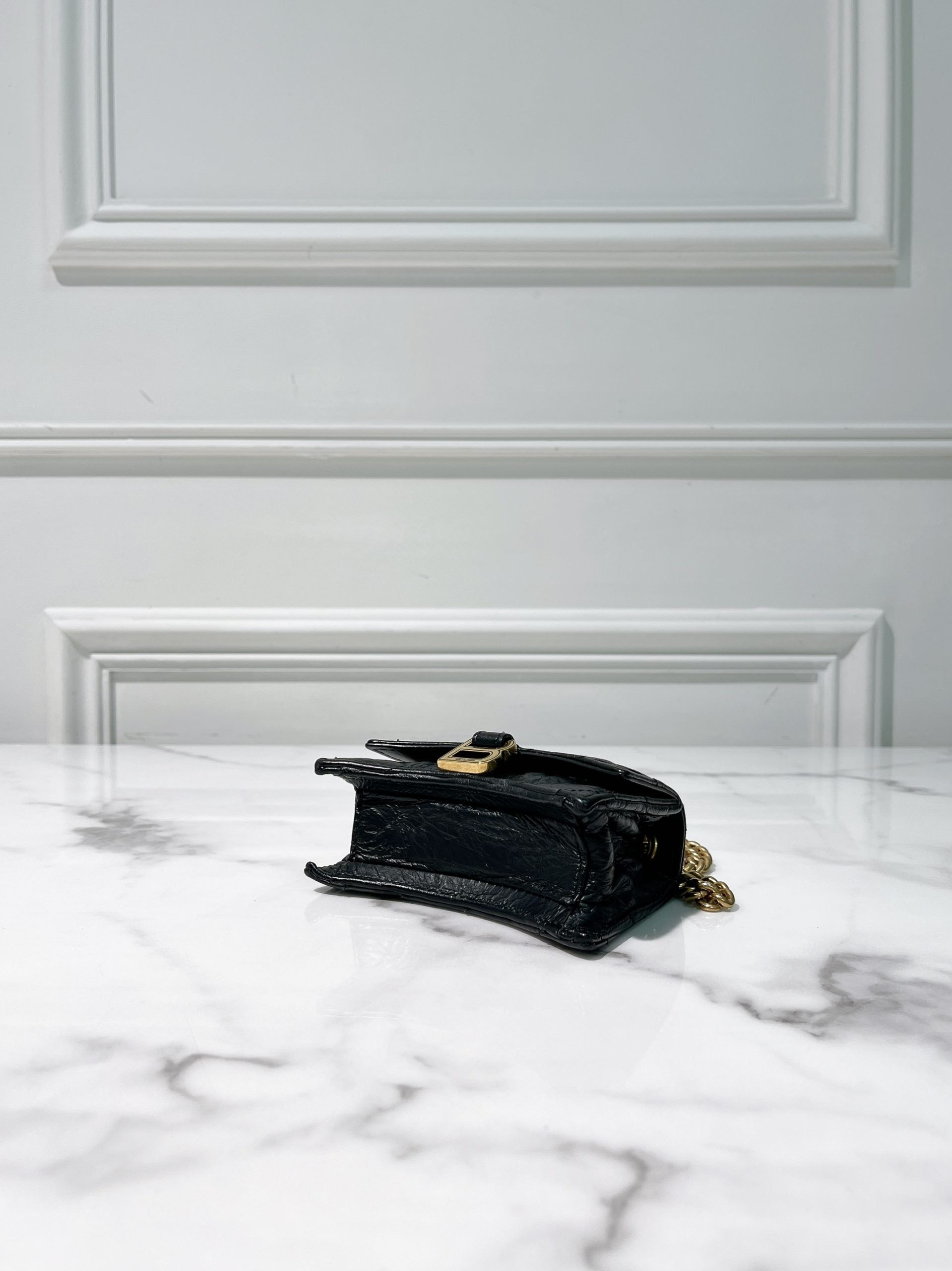 BALENCIAGA MINI CRUSH, Black/Gold