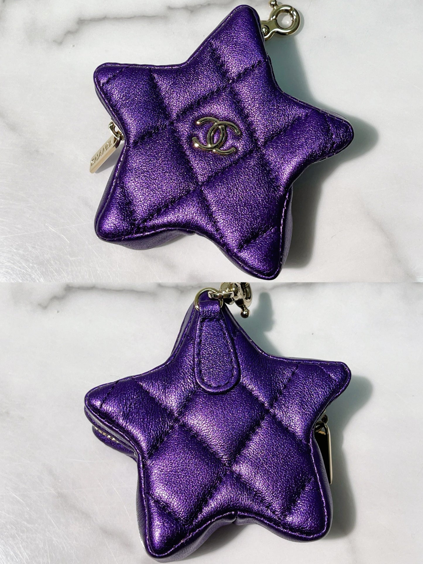 CHANEL 24C MINI FLAP, Purple/Gold